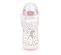 NUK Disney Bambi Kiddy Cup con beccuccio duro, 300 ml, a prova di perdite, a partire da 12 mesi, senza BPA, rosa, 1 pezzo