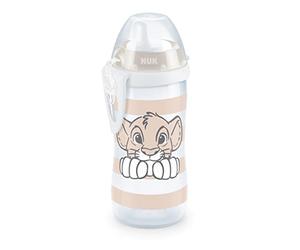 NUK Disney King of Leone Kiddy Cup con beccuccio duro, 300 ml, a prova di perdite, a partire da 12 mesi, senza BPA, beige, 1 pezzo