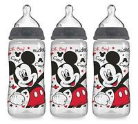 NUK Disney Mickey Mouse 300ml Orthodontic Bottle, 3-Pack, Med Flow, Silicone