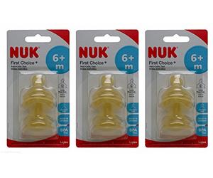 NUK FC - Tettarella in lattice S2 con foro grande, 2 pezzi