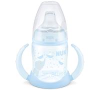 NUK First Choice 10215240 Biberon con Beccuccio in Silicone, 6-18 Mesi, 150 ml, Blu