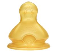 NUK First Choice+ Baby Bottle Teat, 0-6 Months, Latex with Medium Feed Hole, Anti-Colic, 2 Count