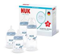 NUK First Choice Biberon | 0-3+ mesi | 150 ml & 300 ml | Biberon anti-colica | PP | Indicatore di controllo della temperatura | Balena | Confezione da 4