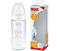 NUK First Choice+ biberon | 0-6 mesi | Controllo della temperatura | Ciuccio in silicone | Valvola anticolica | Senza BPA | 300 ml