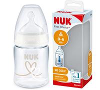 NUK First Choice+ biberon | 0-6 mesi | Controllo della temperatura | tettarella in silicone | Valvola anti coliche | Senza BPA | 150 ml