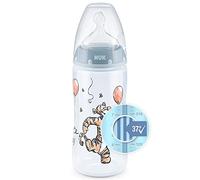 NUK First Choice+ Biberon, 0-6 Mesi, Controllo Temperatura, Sfiato Anti-Colica, senza BPA, Tettarella in Silicone, Disney Tigger, 300 Millilitri