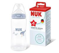 NUK First Choice Biberon | 3+ mesi | 300 ml | Biberon anti-colica | PP | Indicatore di controllo della temperatura | Balena | Confezione da 1