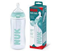 Nuk First Choice+ biberon anticolico professionale, 0-6 mesi, controllo della temperatura, 300 ml, senza BPA, ciuccio in silicone, blu