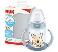 NUK First Choice bicchiere antigoccia | 6-18 mesi | Beccuccio in silicone a prova di perdite | Sfiato Anti-Colica | Temperature Control | Senza BPA | 150ml | Disney Winnie the Pooh (blu)