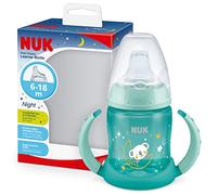 NUK First Choice+ bicchiere antigoccia Learner Cup Night | 6-18 mesi | Beccuccio in silicone a prova di perdite | Illuminano al buio | Sfiato Anti-Colica | Senza BPA | 150 ml | verde, 10215374