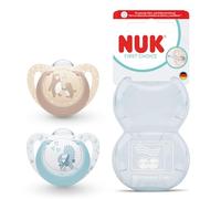 NUK First Choice - Ciucci ortodontici per bambini, 0-6 mesi, lenisce il 99% dei bambini, motivo: orso e cavalluccio marino, 2 pezzi