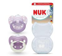 NUK Ciuccio ortodontico First Choice Classic Night – luminoso, 95% di accettazione, viola 2 pezzi