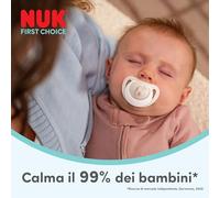 NUK First Choice Day & Night Succhietti per Bambini | 0-6 Mesi | Succhietti Ortodontici che si Illuminano al Buio | Calma il 99% dei bambini** | Assortiti | Confezione da 4