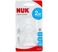 NUK First Choice - Set di 2 beccucci in Silicone morbidi combinabili con tutte le bottiglie, 6-18 mesi