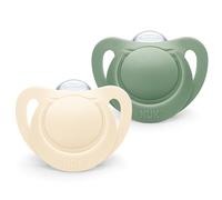 NUK for Nature ciuccio | 6-18 mesi | Succhietti in silicone sostenibile | Realizzati al 100% con materie prime naturali | Accettati dal 99% dei bambini | senza BPA | Verde | 2 pezzi