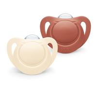 NUK for Nature ciuccio | 6-18 mesi | Succhietti in silicone sostenibile | Realizzati al 100% con materie prime naturali | Accettati dal 99% dei bambini | senza BPA | Rosso | 2 pezzi