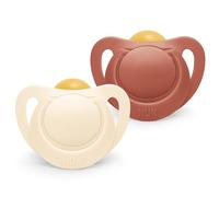 NUK for Nature - Ciuccio per bambini, 0-6 mesi, ciuccio in gomma sostenibile, oltre il 98% di materie prime naturali, rosso terracotta, 2 pezzi