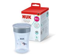 NUK Magic Cup bicchiere bambini, 8+ mesi, Balenottera azzurra, Tazza per bambini 230 ml, bordo antigoccia a 360°, confezione da 1 pezzi
