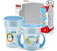 NUK Magic Cup & Mini Cup - Set di bicchieri per imparare a bere, con bordo a 360°, a partire da 6 mesi e senza BPA, 160 ml e 230 ml, colore: blu