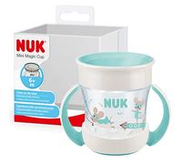 NUK Mini Magic Cup bicchiere antigoccia | Bordo 360° anti-rovesciamento | 6+ mesi | manici ergonomici | Senza BPA | 160 ml | Turchese