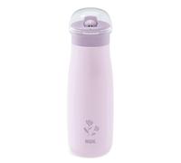 NUK Mini-Me Flip Tazza per bambini con cannuccia | 12+ mesi | 500 ml | Borraccia in acciaio inox per bambini | Beccuccio temperato antigoccia | Infrangibile | Lilac Flower