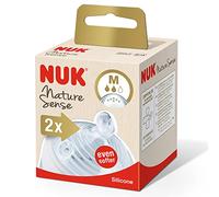 NUK Nature Sense Silicone Teat BPA Clear Medium Pack of 2