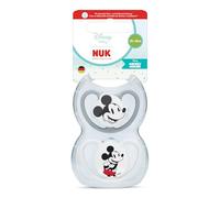 NUK Perfect Match Air - Ciuccio ortodontico per bambini, 18-36 mesi, promuovono il flusso d'aria e prevengono l'eruzione cutanea, accettazione del 95% del bambino, Topolino, 2 pezzi