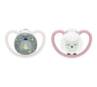 NUK Perfect Match Air Night 6-18 m ciuccio Firefly/Sheep 2 pz