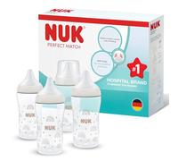 NUK Perfect Match Biberon | 3+ mesi | 260 ml | Biberon anti-coliche | PP | Indicatore di controllo della temperatura | Arcobaleno | Confezione da 4