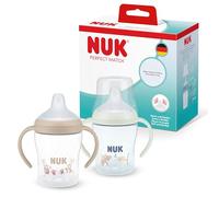 NUK Perfect Match Learner Day & Night Biberon | 6+ mesi | 150 ml | Bicchiere antigoccia per bambini piccoli | Manici antiscivolo | Brilla al buio | Blu | Confezione da 2