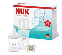 NUK Perfect Match Set di Biberon e Ciuccio per Neonati | 0-3 Mesi | 2 Biberon Anticolica (150 ml, 260 ml), 1 Succhietto Perfect Match Air | Arcobaleno | 3 Pezzi
