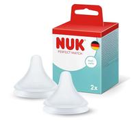 NUK Perfect Match Tettarelle per Biberon | 6+ Mesi | Tettarelle Anticolica per Biberon | Silicone | Controllo del Flusso | Confezione da 2