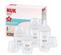 NUK Set biberon Perfect Match | 3+ mesi | Si adatta al palato del bambino | Controllo della temperatura | Sfiato anti-colica | 150 ml e 260 ml | Senza BPA | Tettarelle in silicone | Arcobaleno | 4 pz