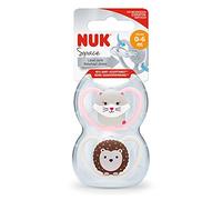 NUK Space Baby Dummy | 0-6 mesi | Succhietti con ventilazione extra | Silicone senza BPA | Colori assortiti (design non selezionabile) | 2 pezzi