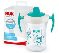 NUK Trainer Cup Bicchiere Antigoccia | Beccuccio Morbido E A Prova Di Perdite | 6+ Mesi | Senza Bpa, color Rana Verde, 230 ml