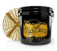 Nuke Guys Golden Bucket Limited Set - Secchio per lavaggio auto GritGuard 3.5 Gallonen e inserto per uovo GritGuard in oro - Secchio per auto con filtro per lo sporco per il lavaggio delicato/moto