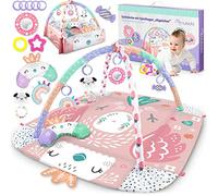 Nukido Tappetino Attività Interattivo 3in1 per Neonati, Bambini - Tappetino da Gioco Educativo e Bilaterale - 110x100 cm - 7 Giochi Multifunzionali con Cuscino Minky e Specchio