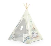 Nukido Tipi Tenda per bambini Tippi Tenda da gioco per bambini Montessori, tenda da lettura per bambini, con stabilizzatore per tenda, tappetino isolante, cuscino decorativo, ghirlanda con piume