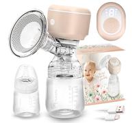 Nukido Tiralatte Elettrico 3 Modalità Portatile Indicatore LED Senza BPA Silicone Beige Bianco