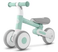 Nukido Triciclo per bambini a partire da 1 anno, triciclo per bambini, regolabile in altezza, aiuto per imparare a camminare, pneumatici in schiuma, bianco, grigio, menta