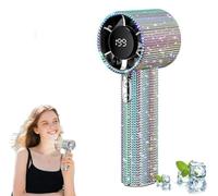 NUKYEJH Ventola portatile di diamanti, ventola turbo portatile portatile, vento a 3 marcia, ventola ricaricabile per la durata della batteria lunga con display digitale, per regalo (1Pcs-b)