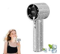 NUKYEJH Ventola portatile di diamanti, ventola turbo portatile portatile, vento a 3 marcia, ventola ricaricabile per la durata della batteria lunga con display digitale, per regalo (1Pcs-a)
