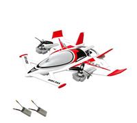 NULA Aereo radiocomandato a 8 canali con motori brushless, 2,4 GHz, EPP-VTOL, modello di aereo per avvio verticale, volo fluttuante e volo in avanti, giroscopio a 6 assi, RTR rosso, 2 batterie