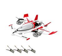 NULA Aereo radiocomandato a 8 canali con motori brushless, 2,4 GHz, EPP-VTOL, modello di aereo per avvio verticale, volo fluttuante e volo in avanti, giroscopio a 6 assi, RTR rosso, 4 batterie