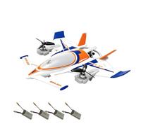 NULA Aereo radiocomandato a 8 canali con motori brushless, 2,4 GHz, EPP-VTOL, modello di aereo per avvio verticale, volo fluttuante e volo in avanti, giroscopio a 6 assi, RTR-arancione, 4 batterie