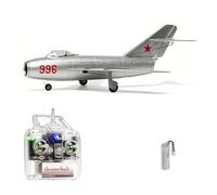 NULA MinimumRC MiG-15 EDF Micro RC Jet Aereo con girante da 30 mm, 2S 7,4 V, stabilizzato a 4 canali, aereo hobby per esterni (motore a gas sinistro/motore brushless / 4 batterie)