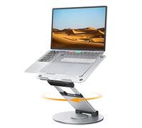 Nulaxy Supporto Computer Portatile Altezza Regolabile fino a 53,3 cm, Supporto Ergonomico Laptop Portatile con Base Girevole a 360 Compatibile con MacBook tutti i Portatili da 10-17 pollici, Argento