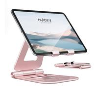 Nulaxy Supporto doppio pieghevole in alluminio per iPad, supporto per tablet da tavolo, accessori per tablet da ufficio Kindle compatibile con dispositivi mobili iPad Pro/Air/Mini, iPhone Pro/Max/Plus