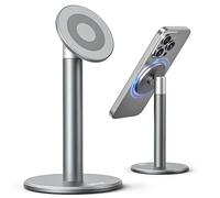 Nulaxy Supporto magnetico per telefono cellulare con 2 anelli in metallo, supporto per smartphone girevole a 360 gradi completamente in alluminio per scrivania, accessori da ufficio Supporto per