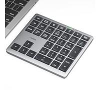 Nulea Tastiera numerica portatile wireless Bluetooth 5.0, ricaricabile tramite USB-C, tastiera Bluetooth a 34 tasti per l'immissione dati, compatibile con laptop, Mac, iMac, tablet, PC desktop
